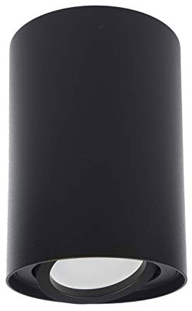 Maclean MCE422 B Foco de Techo Orientable con Casquillo GU10 para Lámparas LED y Halógenas Hasta 40W Aluminio IP20 (Negro, 1x Unidad - Redondo)