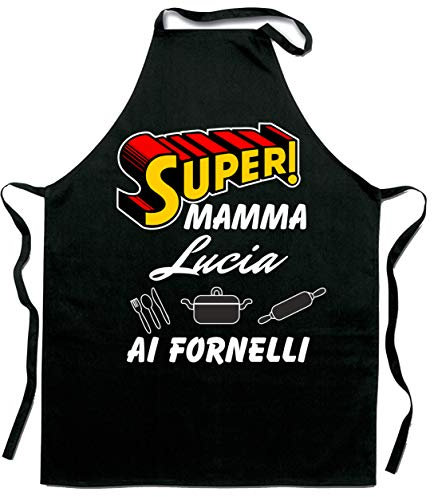 Colorfamily Grembiule Personalizzabile con nome Mamma ai fornelli Idea regalo divertente