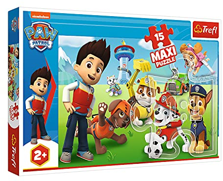 Trefl 14336 , Puzzle, Lustige Hund Patrouille, 15 Maxiteile, PAW Patrol, für Kinder ab 2 Jahren