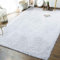 Calore Teppiche Schlafzimmer Flauschig Weicher Hochflor Teppich Anti-Rutsch-Teppich Wohnzimmer Moderne Teppiche Waschbarer (160 x 230 cm, Weiß)