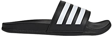 adidas Adult Adilette Comfort Slides Core Black/White/Core Black 7