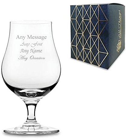 Personalised Engraved 6.75oz Single Malt Whiskey Tasting Glass with Gift Box, Personalise with Any Message