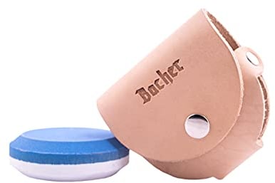 Bacher Axe Sharpening Stone Puck - Hatchet Sharpener 120/600 Grit – Axes Whetstone with Leather Belt Pouch