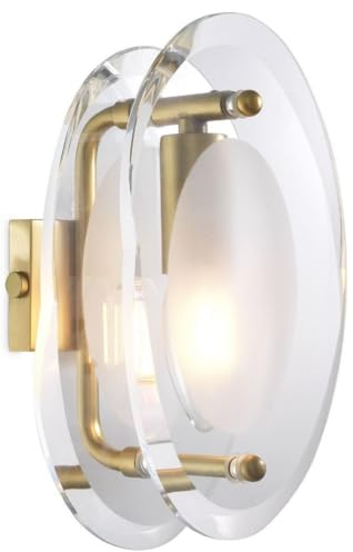 Casa Padrino Luxus Wandleuchte Antik Messingfarben 13 x 13 x H. 22 cm - Elegante Ovale Wohnzimmer Wandlampe - Luxus Leuchten
