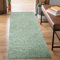 carpet city Shaggy Hochflor Teppich - Läufer 80x300 cm - Grün - Langflor Flurteppich - Einfarbig Uni Modern - Flauschig-Weiche Teppiche Schlafzimmer Deko
