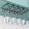 Uten Portabicchieri Sospeso in Metallo, 4 Binari Porta Bicchieri da Vino, Porta Bicchiere da Vino Sospeso per 8-12 Bicchieri da Vino, Rack per Calici, per Cucina, Ristorante, Bar, Hotel