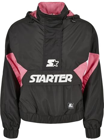 STARTER BLACK LABEL Damen Ladies Starter Colorblock Halfzip Windbreaker Black/pinkgrapefruit, M