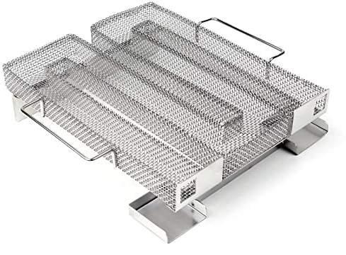 Wiltec BBQ Sparbrand 22,5x22,5x5,5cm Kaltrauchgenerator aus Edelstahl Brennzeit bis zu 8 h, Kaltraucherzeuger zum Kalträuchern Smoker