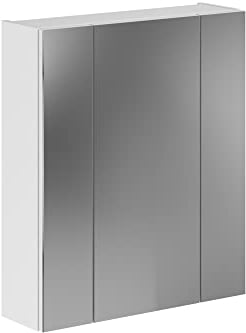 xonox.home - Spiegelschrank Linus 60x70x18 cm in Front Spiegelfläche Korpus weiß - Badspiegelschrank Spiegelschränke fürs Bad - modern, praktisch und funktional