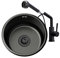 NOYHHAV Evier Rond Noir Cuisine Rénovation Bassin Evier Simple Rond Petit Evier Salle De Bains Evier Rond Lavage Légumes Et Lave Vaisselle Evier 1 Vasque et Robinet extractible(30cm, Noir set)