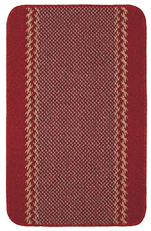 THE RUGS - Machine Washable Area Rugs & Runners for Living room, bedroom kitchen hallways Bordered Design|Red 100x67 cm