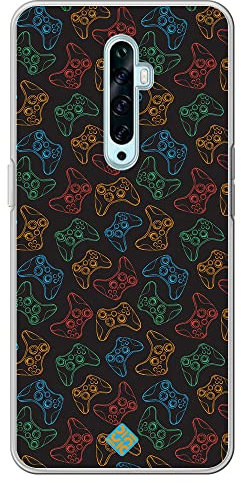 Movilshop Funda para [ OPPO Reno 2Z ] Dibujo Gamers [ Mandos Xbox ] de Silicona Flexible Transparente Carcasa Case Cover Gel para Smartphone.