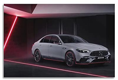 YUANLY Sportauto-Poster für AMG C63 S Rennwagen, dekoratives Gemälde, Leinwand, Wand- und Kunstbild, Familien-Schlafzimmer, Dekoration, 30 x 45 cm