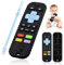 Teething Toys for Baby, Silicone Remote Teethers for Infant Toddlers 3-6-12 Months，Remote Control Baby Chew Toys mit Pacifier Clip, Sensory Toys Baby Gifts for Newborn Girl Boy (Black)