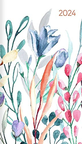 Miniplaner Style Blumenwiese - Taschenkalender - Kalender 2024 - Alpha Edition-Verlag - Eine Woche auf 1 Seite - Format 9 cm x 15 cm