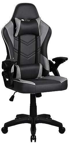 Silla Gamer o Gaming Profesional, Ergonómica, Tela Transpirable y Antimanchas, Reposabrazos, reposacabezas, cojín lumbar. Adultos, niños. Altura Regulable y Respaldo reclinable. Ordenador - oficina.