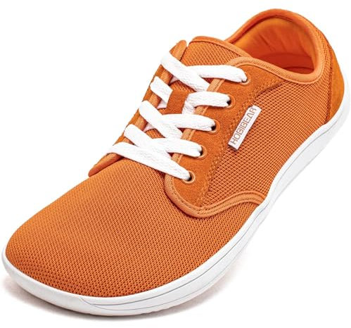 HOBIBEAR Unisex Minimalistas Zapatillas Hombre Mujer Descalzos Zapatos(Naranja, EU 42)