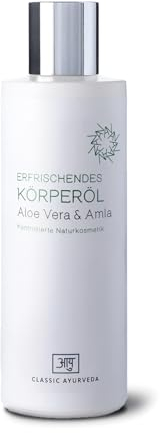 Classic Ayurveda - Bio Erfrischendes Körperöl - Naturkosmetik - 200 ml - Milde Pflege mit Aloe Vera und Mandelöl