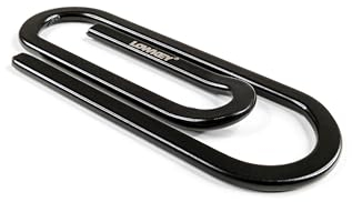 Lowkey Fermasoldi, effetto graffetta, porta carte di credito, per banconote in acciaio inox, argento, oro, nero, con incisione, clip da uomo (nero)