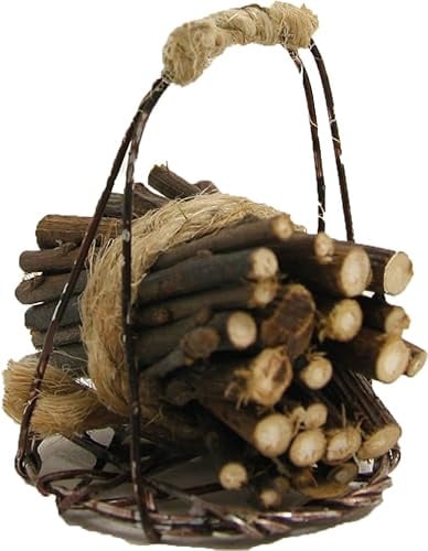 FADEDA Korb mit Reisig/Höhe:4 cm/handbemalt/detailgetreue Krippen Figuren - Weihnachten Tisch Dekoration Krippe Zubehör