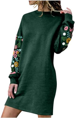 AMhomely Christmas Dresses for Women UK Plus Size Long Sleeve Shirt Dress Sweater Dress Midi Dresses