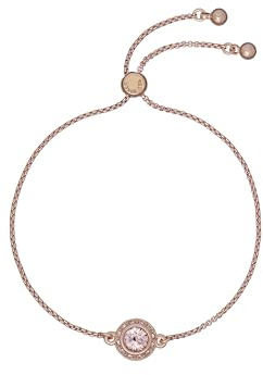 Ted Baker Soleta Solitaire Sparkle Crystal Adjustable Bracelet For Women (Rose Gold Tone/Crystal)