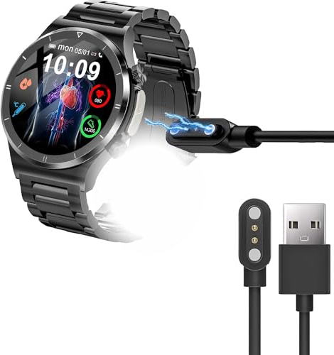 Blueshaweu Ladekabel Kompatibel mit HASAKEI 2023 Neu Smartwatch Herren 1,39 T30, Kabel Ladegerät Ladestaion für HASAKEI T30 /DekeFit T30 Smartwatch (schwarz)