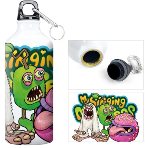 QJIRZB My Singing Monsters - Botella de agua deportiva de aluminio de anime, capacidad de 600 ml, para senderismo, gimnasio al aire libre (tipo 3)
