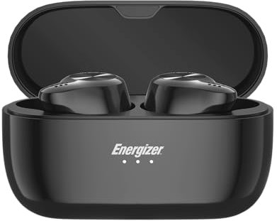 Energizer – Écouteurs sans Fil Bluetooth 5.2 – Intra-Auriculaires TWS – Son HD Clair – Commandes Tactiles – 5h Autonomie + Boîtier Recharge – Micro Intégré – Léger, Confortable et Stable – Noir