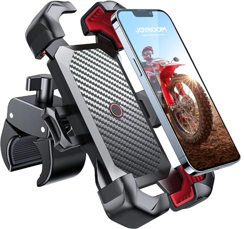JOYROOM Bike Phone Holder, [1s Auto Lock][100mph Military Anti-Shake]Motorbike Phone Holder, [5s Easy Install]Motorcycle Handlebar Phone Mount, Fit iPhone 16 Pro Max, Samsung S24, More 4.7-7 Phones