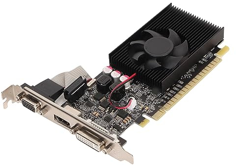 VBESTLIFE Scheda Grafica GT730 da 2 GB, GDDR3, 64 Bit, PCI Express 2.0 X16, 810/1300 MHz, 2560 X 1600, Scheda Video per Giochi con HDMI, DVI I e Porte (GT730 2 GB GDDR3)