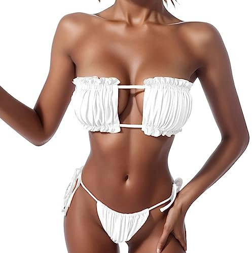 Sonnenbrille Damen Push up sexy Body Damen Bikini Weiss Damen blusen Badeanzug für dicken Bauch Badeanzug Damen 44 Jette joop Bikini Tankini for Women schwimm Leggings Damen uv s Weiß Medium