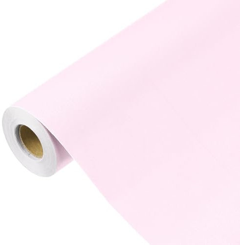 sourcing map Papier peint rose pâle, 1000 x 60 cm, papier peint autocollant en vinyle de couleur unie pour revêtement mural