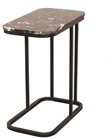 Comptoirs en ardoise en marbre Canapé de salon Petit salon familial TV Petite table basse d'angle (couleur : or + marbre noir) (marbre noir+noir)