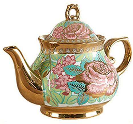 asdchZen Théière Royale en Porcelaine avec Infuseur Et Couvercle, Bouilloire À Thé en Céramique, Théière De Style Européen pour La Maison Ou Cadeau De Pendaison De Crémaillère