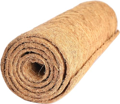 GOTVUGE Kokosfaser-Liner-Rolle 40 x 100 cm (16 x 40 Zoll) – Natürliche Pflanzkasteneinlagen, Reptilien-Bodenmatte, Hühner-Nistkasten-Pads & Schildkröten-Bett-Moosboden