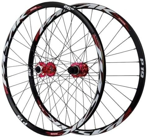 DYSY MTB Laufradsatz Steckachse 26/27,5 Zoll, Scheibenbremse Aus Aluminiumlegierung HG Lager 32H Vorder Und Hinterrad 29ER Fahrradfelge for 7–12 Gänge 2215G(Farbe:F+R,Size:THRU AXLE 24 inch)