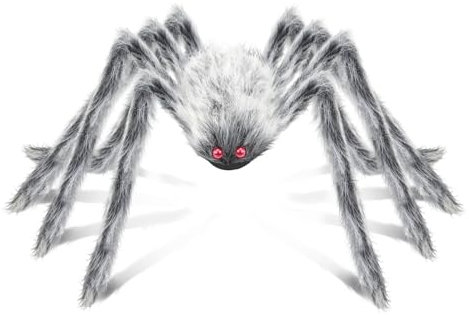 AMLOOPH Giant Outdoor Halloween Spiders - 59'' Black Fake Scary Spider Decor Props For Party