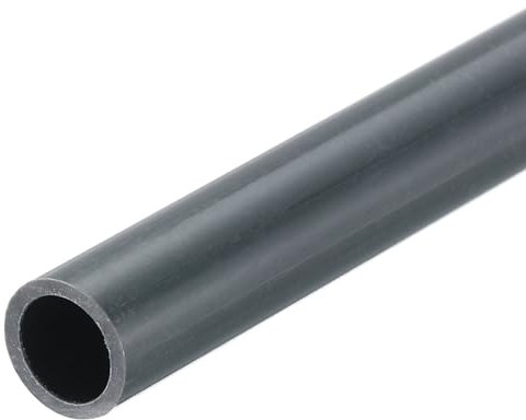 QUARKZMAN Tube Rigide en PVC Tube Rond 6mm ID 8mm OD 20cm Longueur Gris Foncé pour Conduite d'Eau, Artisanat, Manchon de Câble