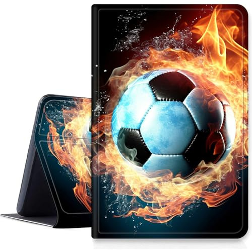 DIGTIALL for iPad Air 13 Inch Case M2 2024,Slim PU Leather Fold Stand Protective Cover Case with Auto Sleep/Wake for iPad Air 13 Inch M2 2024,Fire Football