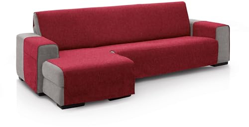ECOMMERC3 Chaiselongue-Sofabezug für linkes Arm, Größe der Rückenlehne: 240 cm, Bezug für Chaiselongue, Rot, weich, 100% Made in Spain