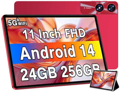 Tablet Android 14 da 11 pollici, 24 GB di RAM 256 GB di ROM (1 TB di espansione), tablet Octa-Core con batteria da 8000 mAh, WiFi 5G, Bluetooth 5.0, tablet Android 5 MP+13 MP doppia fotocamera, touch
