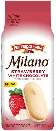 Pepperidge Farm Milano - Galletas con sabor a fresa, chocolate blanco, bolsa de 200 ml