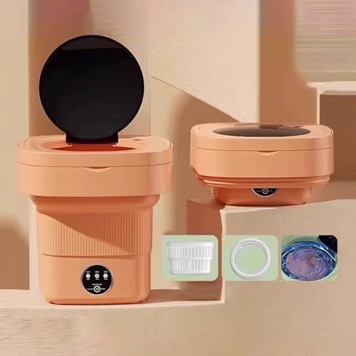 YZMJXNYY Portable Washing Machine, 2 In 1 Small Washing Machine, Foldable Collapsible Mini Washer and Spin Drying, Cleaning for Underwear, Baby Clothes, Sock, Small Delicates(Red,20L)