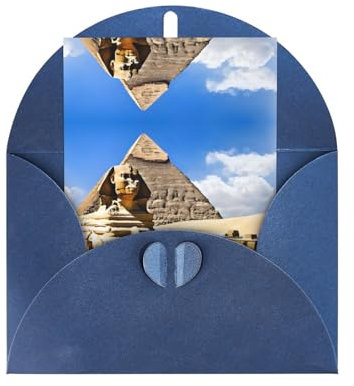 Pyramiden von Ägypten bedruckte Blanko-Karten und Umschläge. Umweltfreundliche Karten, Umschläge und Schachtel. Innen blanko, 5 Stück