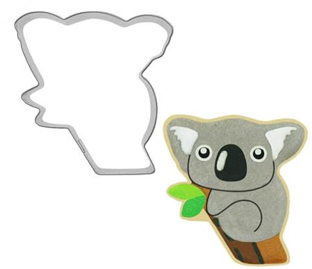 Codulu Emporte-pièce en forme d'animaux koala en acier inoxydable pour décoration de gâteau de Noël pour enfants