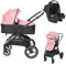 Lorelli Viola Pink 3-in-1 Kombi Kinderwagen inkl. Comet Autositz