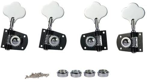 Cloverleaf 2 x rechts/2 x links 2R2L Bassgitarre Stimmwirbel Bass Stimmmechanik Pegs für American Standard/Highway One Series Bässe schwarz mit Chrom