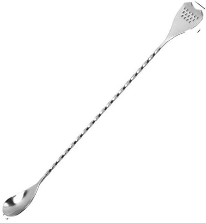 CQJJXKYC Cocteleras Cuchara de cóctel con Mango en Espiral de Acero Inoxidable, Cuchara mezcladora para Barman, agitador de Bebidas, artículos de coctelería Juego de Cocktail Shaker(40cm Silver)