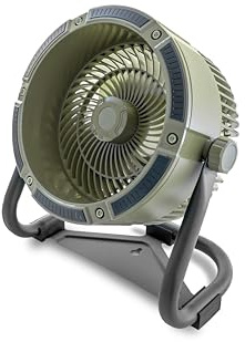 Unold Tischventilator 86656 – Akkuventilator für Outdoor & Indoor | Batteriebetrieben, flexibel einsetzbar | Bis zu 12h Laufzeit | 6000 mAh | 10 Watt, Grün